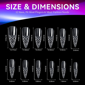3D Soft Gel Almond False <b>Nail</b> Tips Half Cover ABS French Style <b>Nail</b> <b>Extension</b> for Fingers - Product Image 5