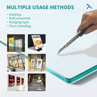 Boîte lumineuse publicitaire LED ultra-mince avec cadre d'affichage rétroéclairé en verre trempé pour magasin de détail intérieur/extérieur