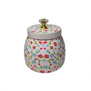 Elegant Wholesale Candy Chocolate Dry Fruit <b>Box</b> & Acrylic Knob Lid Flower Sticker Printing Enamel for Table Decor - Product Image 1