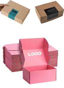 Wholesale OEM Custom Logo Flexography Recycled Cardboard Gift Paper Corrugated Shipping <b>Boxes</b> Packaging Mailer Box for Clothing - Product Image 4