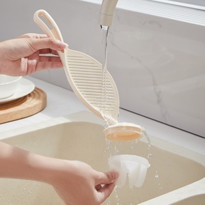 Eco-Friendly Household Plastic <b>Draining</b> Kitchen Multi-Function Round Hollow Rice Washing Baffle Silicone Sieve Metal Basket - Product Image 6