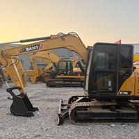 Excavatrice sur chenilles d'occasion Sany SY75C Pro, modèles SY75 SY60, avec chenilles en acier