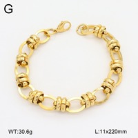 Pulseras de Cadena de Eslabones Ovalados de Acero Inoxidable de Lujo, Chapadas en Oro de 18K, con Acabado Pulido, Resistentes al Deslustre, Joyería con Dijes