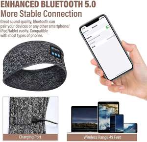 Slaap Hoofdtelefoon Hoofdband, Zacht Slapen Draadloze Muziek Sport Oortelefoon Met Ultradunne Stereo Speakers, Lange Speeltijd - Product Image 4