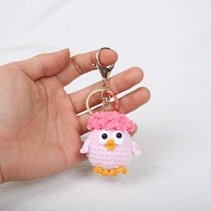 Porte-clés mignon en forme de poulet tissé à la main, petite décoration en forme de poulet, idéal comme cadeau pour sacs à dos ou clés de <span class=keywords><strong>voiture</strong></span> - Product Image 6