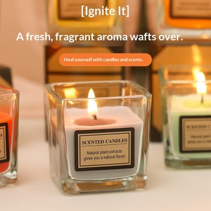 Bougies d'aromathérapie romantiques <span class=keywords><strong>sans</strong></span> fumée personnalisées avec logo de marque, en verre, pour marché nocturne, en cire de <span class=keywords><strong>paraffine</strong></span>, parfumées aux huiles essentielles - Product Image 2