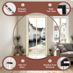 Rideau de porte pour climatiseur domestique et commercial, isolation thermique, bande anti-poussière - Product Image 2