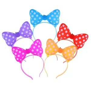 RTS Femmes Fille Bowknot LED Clignotant Bandeau Arcs Clignotant Lueur Bandeaux Décorations De Fête Bowknot LED Enfants Jouet