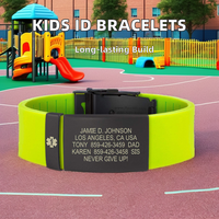 Bracelet en silicone personnalisé, bracelet santé, gravure laser, code QR, Pulseras QR, bracelet en silicone pour autisme, bracelet d'identification médicale