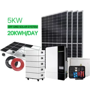 Sistema de energía solar de uso doméstico, paneles solares de serie mono y poly, tipo fuera de red, 10KW