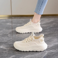 OEM ODM Vente en gros Chaussures décontractées pour femmes en tricot à plateforme, à enfiler ou à lacets, respirantes, à semelle épaisse et légères pour la marche quotidienne