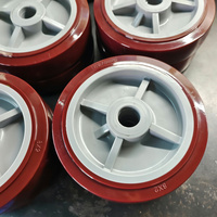 Roue en polyuréthane rouge robuste Carsun de 4/5/6/8 pouces avec roulement à billes 6203, fonctionnement silencieux et durable pour la fabrication en usine