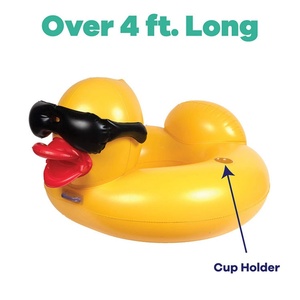 Custom Large Duck, 4 Feet Wide Inflatable Ring Float for Adult <b>Pools</b>. Inflatable Duck Swimming Ring - Product Image 5