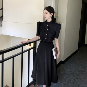 Colección Boutique Primavera 2025, Conjunto de Alta Gama para Mujer, Traje de Cuello Redondo Largo y Falda Ajustada de Cintura Alta, Venta al Por Mayor - Product Image 1