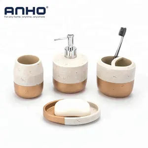 2022 New Arrival Hotel Decoration Polyresin Resin Bathroom Accessories Set