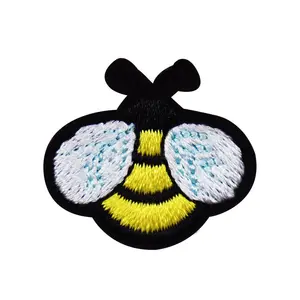 Sew-on Custom Cartoon Animal Bee 3d Iron On Logo Embroidery Patches For Clothing