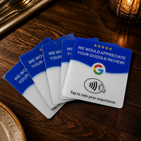 Panneau d'évaluation Google NFC intelligent en acrylique pour les salons de thé et les comptoirs de retrait des cafés – Plaque de notation à tapotement rapide sans application