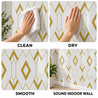 Papier peint autocollant à lignes géométriques or blanc, 2,3 mm PET IXPE Foam pour murs décoratifs de salon