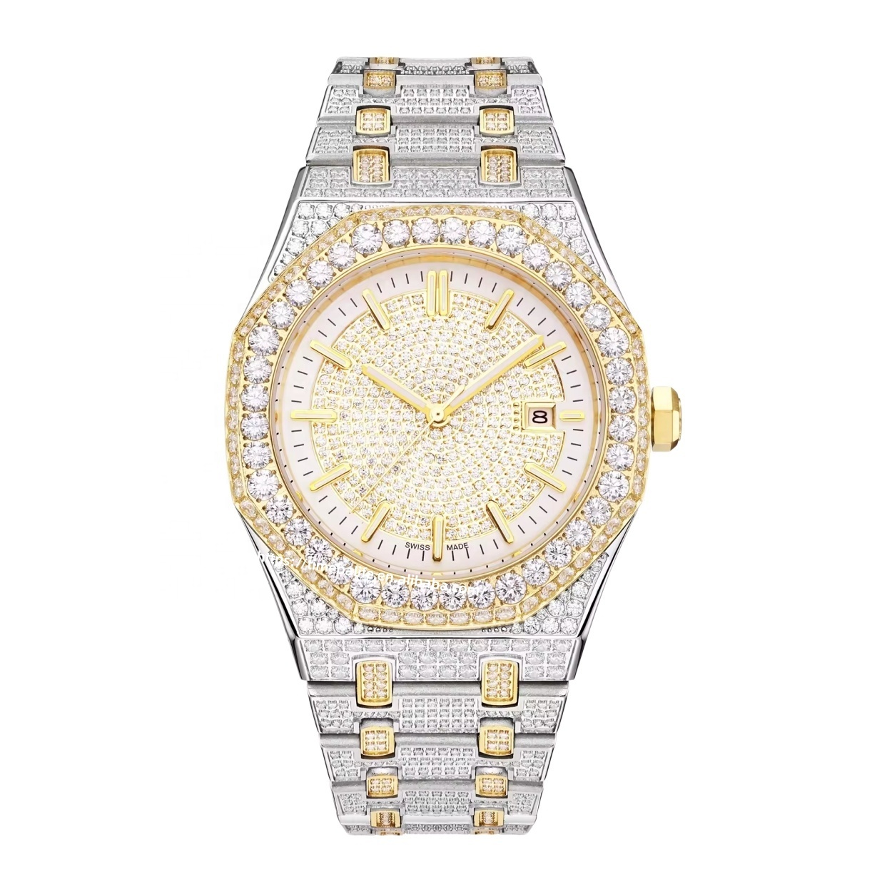 Reloj Full Diamond Jewelry VVS Moissanite Hip Hop Iced Out Square Classic Watch Luxury Rose Gold Diamond Watches Men Mechanical