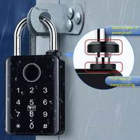 Fingerabdruck-Smart-Vorhängeschloss mit Passwort- und App-Entsperrung, Cloud-Speicher-Kompatibilität für Aluminium-/Stahl-/Glas-/Messing-/Holztüren