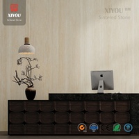 Op maat gemaakte 9mm gele gesinterde steenplaat 1200x2700mm mat met boekenpatroon adering modern woonkamer buitenmuurbekleding project