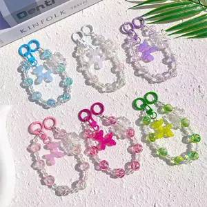 Wholesale Cute Balloon Dog Mobile Phone Chain Fashion Bag Pendant Keychain Cell Phone Lanyard Wrist Strap For Girl Gift
