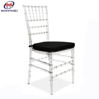 Chaise de mariage empilable en résine plastique transparente, très demandée, pour usage extérieur