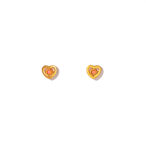 Heart <b>Stud</b> <b>Earrings</b> 316L Stainless Steel PVD Gold Plating Sustainable Resistant Fashion Jewelry - Product Image 2