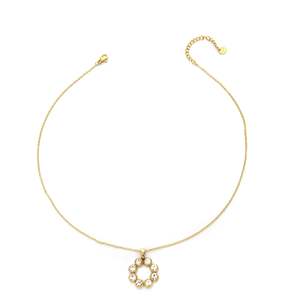 <b>Crystal</b> Necklace 316L Stainless Steel PVD Gold Plating Sustainable Resistant Pendant Jewelry - Product Image 1