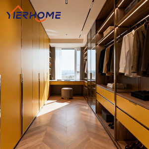 Tủ quần áo walk-in hiện đại YIERHOME màu vàng nhôm |   Cửa kính + Đèn thông minh + Ngăn kéo tùy chỉnh - Product Image 2