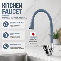Robinet de cuisine moderne à poignée unique de marque de luxe avec logo personnalisé, flexible en acier inoxydable noir 304, à pression