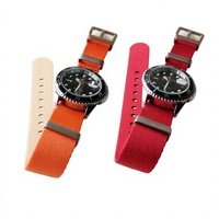 Bracelet de montre en nylon de haute qualité avec boucle en acier inoxydable lisse et souple de 1,4 mm d'épaisseur, 18-24 mm, réglable, livraison rapide