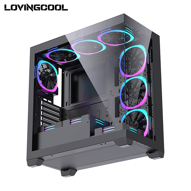 Factory OEM Custom Computer PC Case Game CPU Case Gaming ATX Motherboard with RGB Fan Cabinet Colorful PC Chassis Towers Cooler