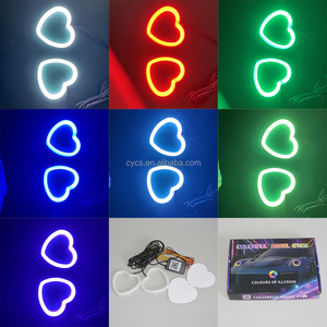 อุปกรณ์ตกแต่งรถยนต์ ไฟเลี้ยว 12v ไฟหน้ารถยนต์ ควบคุมผ่านแอพ ไฟ LED ตกแต่งรูปหัวใจ แองเจิลอาย ฮาโล ไล่ตาม - Product Image 2