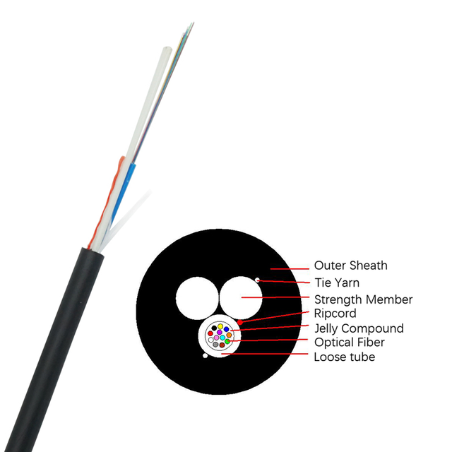 ADSS ASU 4 8 12 24 Core Mini ADSS Span 80-150M Non Metallic SM Aerial Fiber Cable