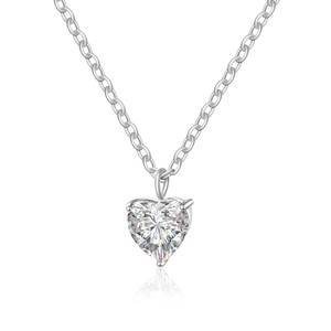 Collana a Forma di Cuore con Zircone 3A, Diamante Singolo in Oro 18K, Versatile Catena per Clavicola in Acciaio Inossidabile Placcato Oro 18K, Classica - Product Image 2