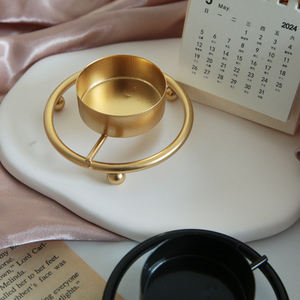 装饰配件金色烛台铁板烛台迷你小烛台金属茶灯烛台架 - Product Image 4
