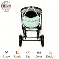 Sac Organisateur de Poussette en Coton Imprimé Personnalisé, Pochette de Rangement Tendance à Volants pour Maman, Sac à Couches Portable, Usine OEM ODM