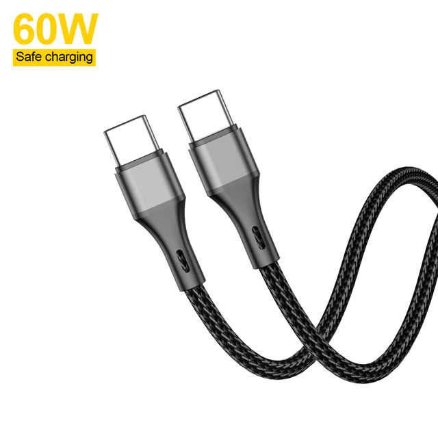 High Quality 60W  Type C to Type C 1.2M Length Data Cable for Fast Charging USB Cable Factory Price ASPOR AC-19