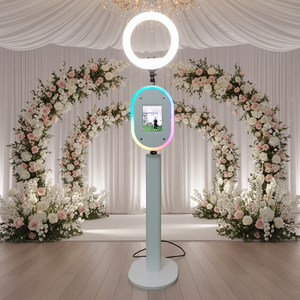 Soporte Compacto para <span class=keywords><strong>iPad</strong></span> con Anillo de Luz para Fotomatón, Kiosco de Selfies, Control Remoto Bluetooth, Máquina Portátil para Fotomatón para Fiestas y Bodas - Product Image 1