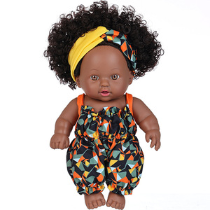 2026 New 8-inch African Black Doll Cute Simulation Doll 20cm <b>Vinyl</b> Rebirth Doll Children's Doll Gift - Product Image 5