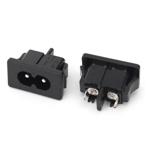 DC027 DC Jack Toma de corriente Negro 2pin Vertical Inserción recta Todo el PIN de cobre con ranura para tarjeta Interfaz de base de carga en forma de 8 - Product Image 4