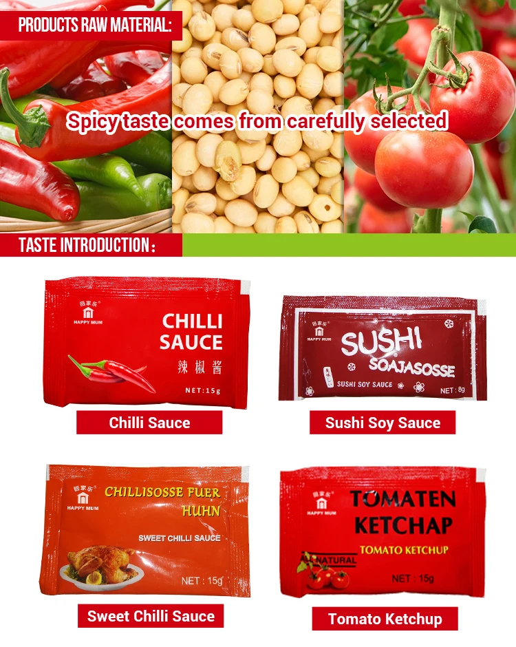 JOLION Customized production line paste sauce 8g Mini bag Packing Private label customize Sachet Tomato ketchup price