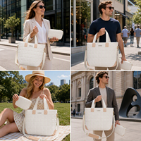 Maßgefertigte Bestickte Große Nylon-Puffer-Tragetasche 15,6 Zoll Laptop Gesteppte Leichte Arbeitstasche Handtasche für Reisen Fitnessstudio Wochenendtasche für Frauen