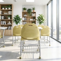 Bureau et chaise combinés modernes et durables pour enfants, en métal et MDF, pour usage scolaire