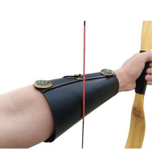 Protège-bras en cuir Ztc485 marron durable pour le tir à l'arc, protection de chasse, équipement d'arc ambidextre - Product Image 2
