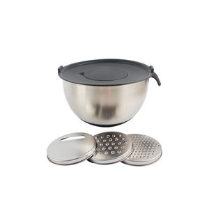 Avec base en silicone antidérapante, poignée en silicone, couvercles hermétiques et râpe, ensemble de bols mélangeurs en acier inoxydable de qualité supérieure - Product Image 5