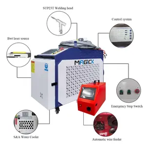 1000W 1500W 2000W 3000W 3 In 1 Laser Mesin Las Harga Fiber Laser Mesin Pembersih Logam Karat Minyak Memindahkan 316 Mesin Las