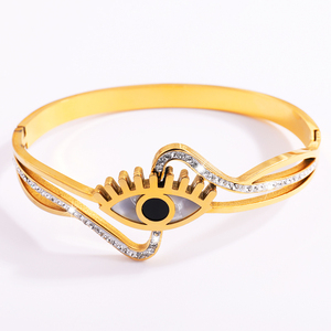 Bracciale da donna in acciaio inossidabile placcato oro anti-sbiadimento con occhio di diavolo, nuova moda 2026, braccialetti in acciaio al titanio anti-sbiadimento - Product Image 6