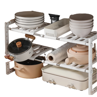 Étagère de rangement de cuisine télescopique extensible à double niveau, à poser au-dessus de l'évier, pour organiser les assiettes et les bols